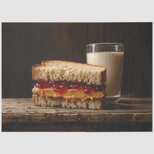 Papier Mousseline Beurre d'arachide et sandwich à la gelée Lait Déco