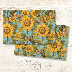 Papier Mousseline Beurre de tournesol d'automne Bleu Ephémère Découp