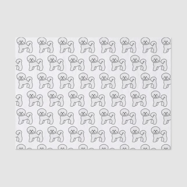 Papier Mousseline Bichon Frise mignonne Motif d'illustration de chie (Recto)