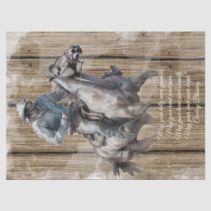 Papier Mousseline Bienheureux Cowboy Cheval Occidental Homme