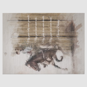Papier Mousseline Bienheureux Cowboy Cheval Occidental Homme