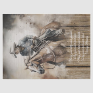 Papier Mousseline Bienheureux Cowboy Cheval Occidental Homme