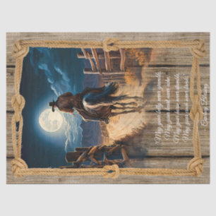 Papier Mousseline Bienheureux Cowboy Cheval Occidental Homme
