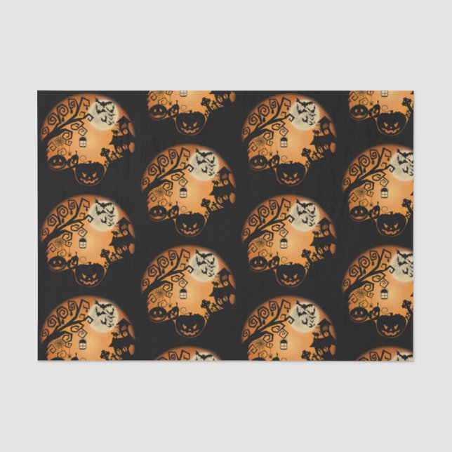 Papier Mousseline Bienvenue au Citrouille d'Halloween cauchemardesqu (Recto)