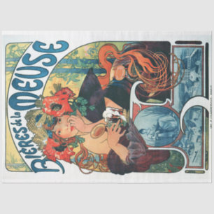 Papier Mousseline Bieres de la Meuse, Mucha