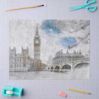 Papier Mousseline Big Ben London Tissue Paper - Royaume-Uni Souvenir