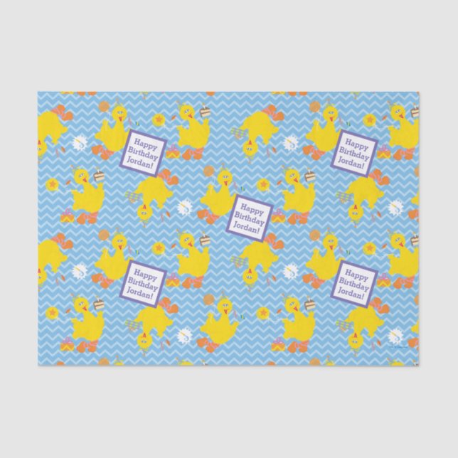 Papier Mousseline Big Bird Party Chevron Motif (Recto)