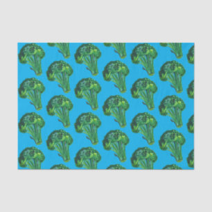 Papier Mousseline Big Broccoli Aquarelle bleu cadeau