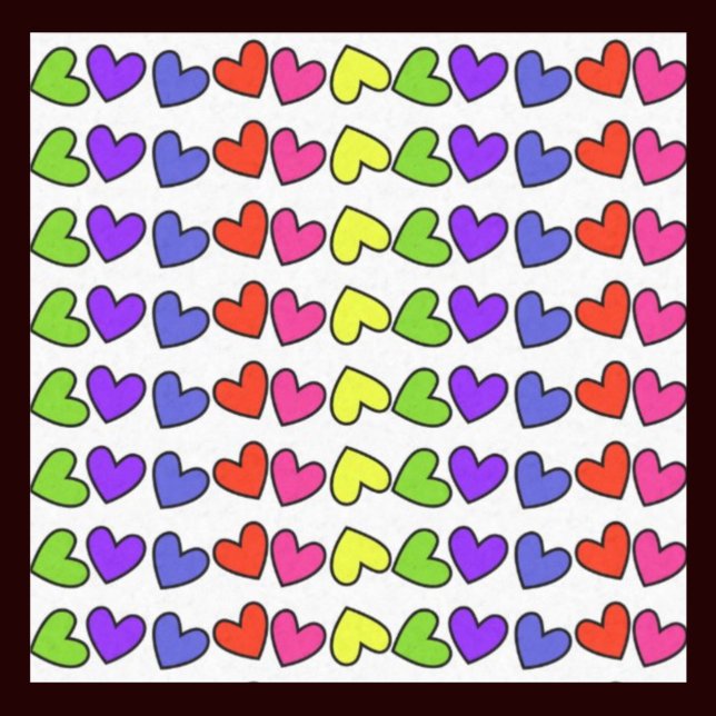 Papier Mousseline Big Hearts in Rainbow Colors Tissus Papier (Créateur téléchargé)