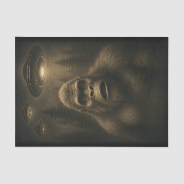 Papier Mousseline Bigfoot Sasquatch Alien UFO Funny (Recto)