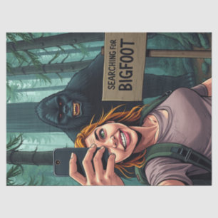 Papier Mousseline Bigfoot Sasquatch Selfie Decoupage