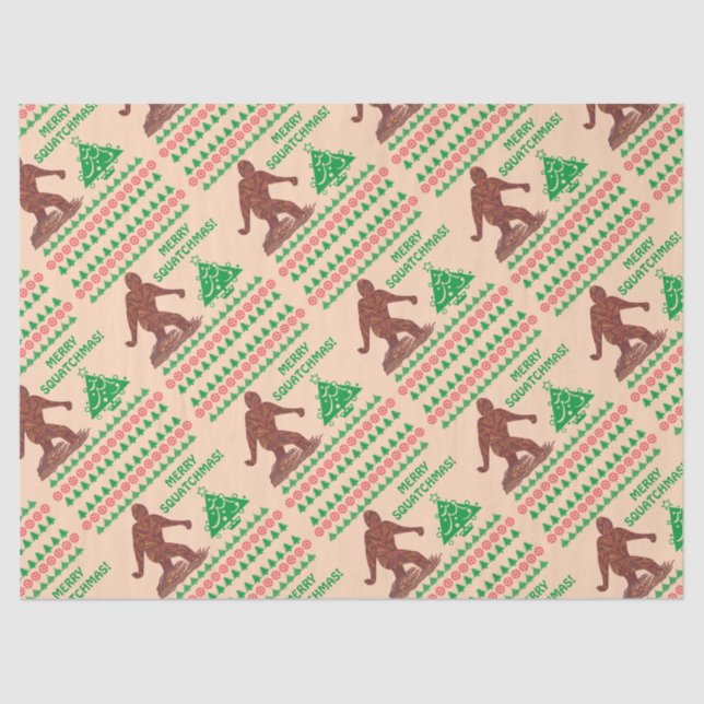 Papier Mousseline Bigfoot Walking Funny Christmas Holiday Imprimer (Recto)