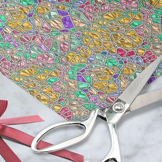 Papier Mousseline Bijoux mosaïque - Couleurs de pierres précieuses J (Créateur téléchargé)
