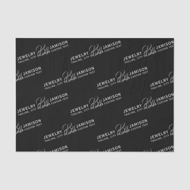Papier Mousseline BIJOUX PAR Nom Personnel Marque Entreprise Argent (Recto)