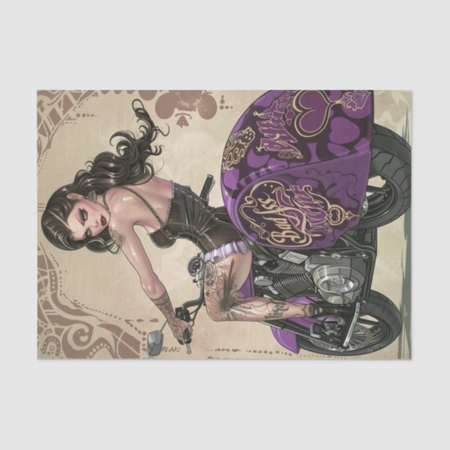 Papier Mousseline Biker Babe3 Bad to the Bone Edition (Recto)