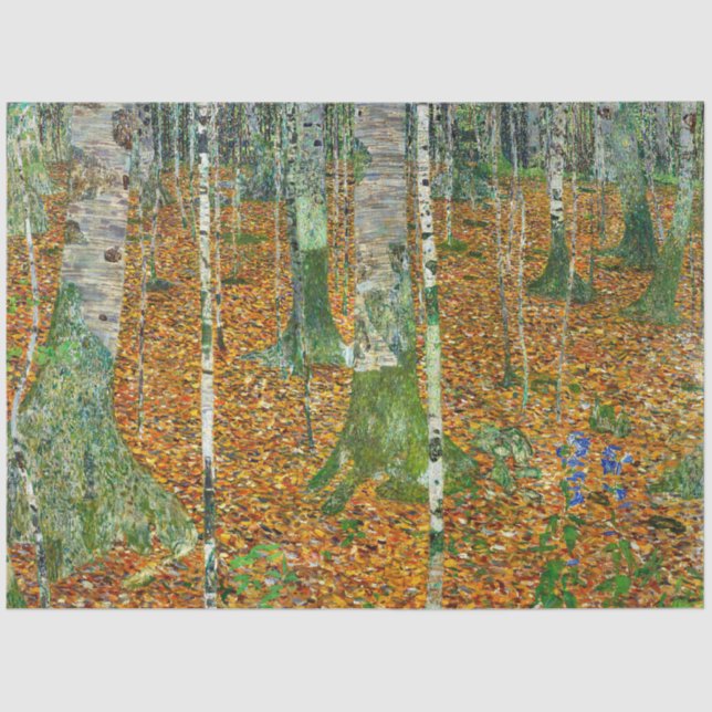 Papier Mousseline Birch Forest by Gustav Klimt (Recto)