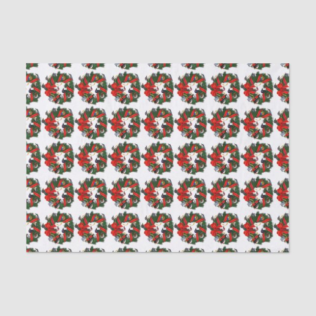 Papier Mousseline Birdorable NA Jardin Birds Christmas Wreath (Recto)