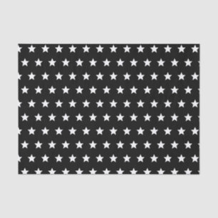 Papier Mousseline Black and White Stars