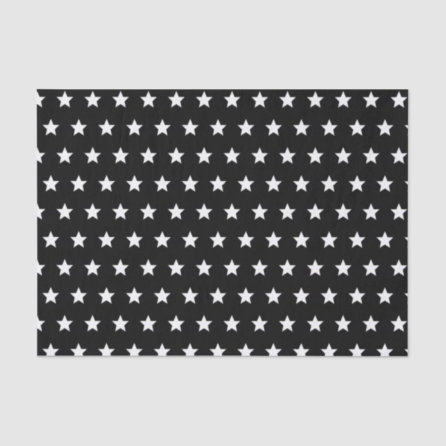 Papier Mousseline Black and White Stars (Recto)