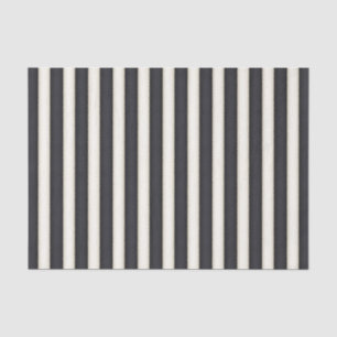 Papier Mousseline Black & Antique Blanc Victorien Stripes Élégant