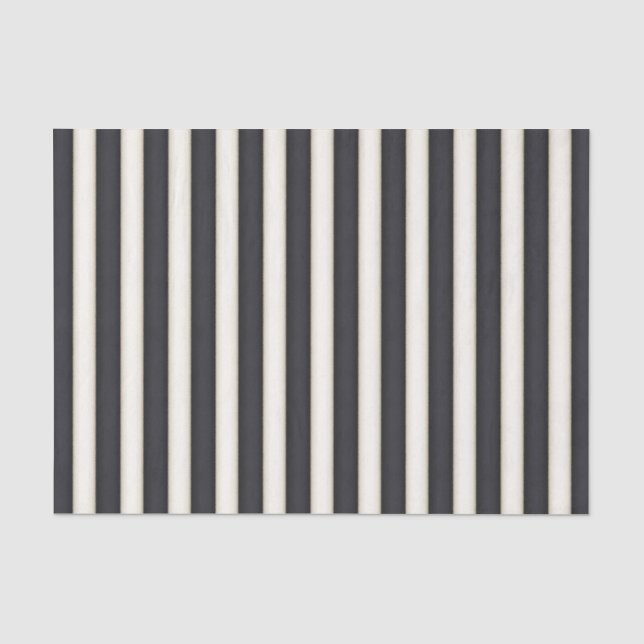 Papier Mousseline Black & Antique Blanc Victorien Stripes Élégant (Recto)