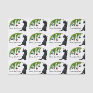 Papier Mousseline Black Cat Swag Papier Tissu de Noël