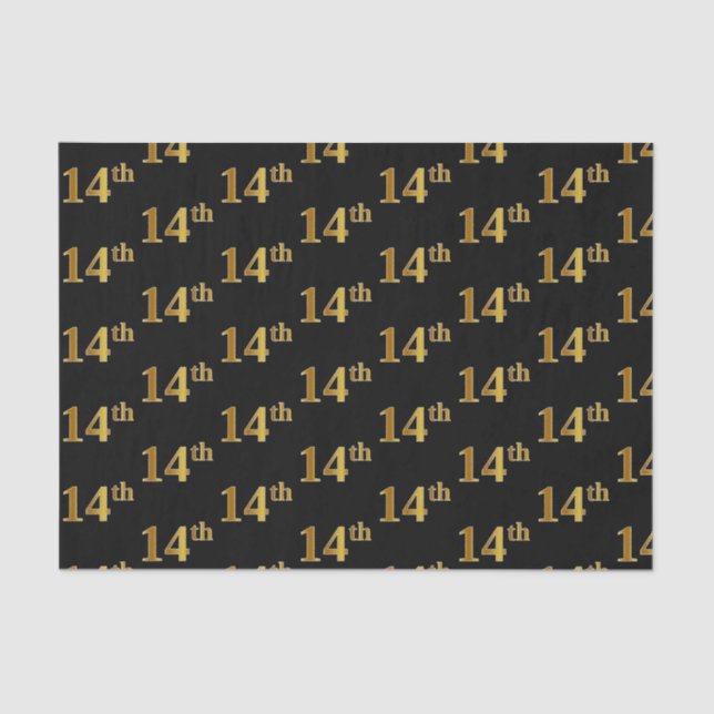 Papier Mousseline Black, Faux Gold 14e (quatorzième) événement (Recto)