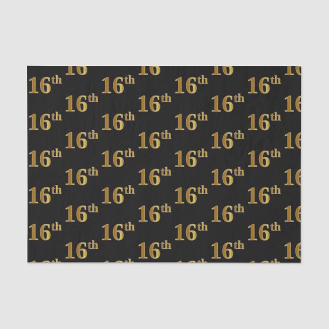 Papier Mousseline Black, Faux Gold 16e (seizième) événement (Recto)