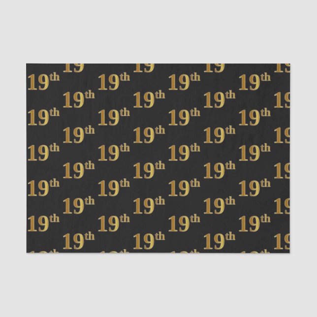 Papier Mousseline Black, Faux Gold 19e (dix-neuvième) (Recto)