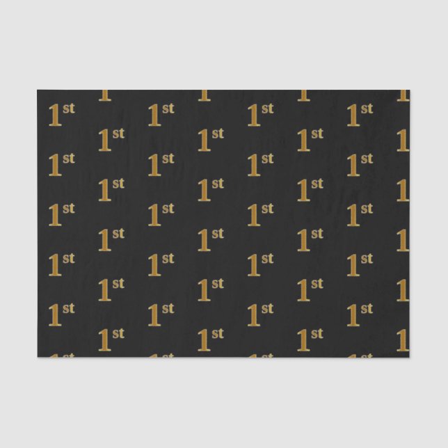 Papier Mousseline Black, Faux Gold 1er (Premier) Tissu de l'événemen (Recto)