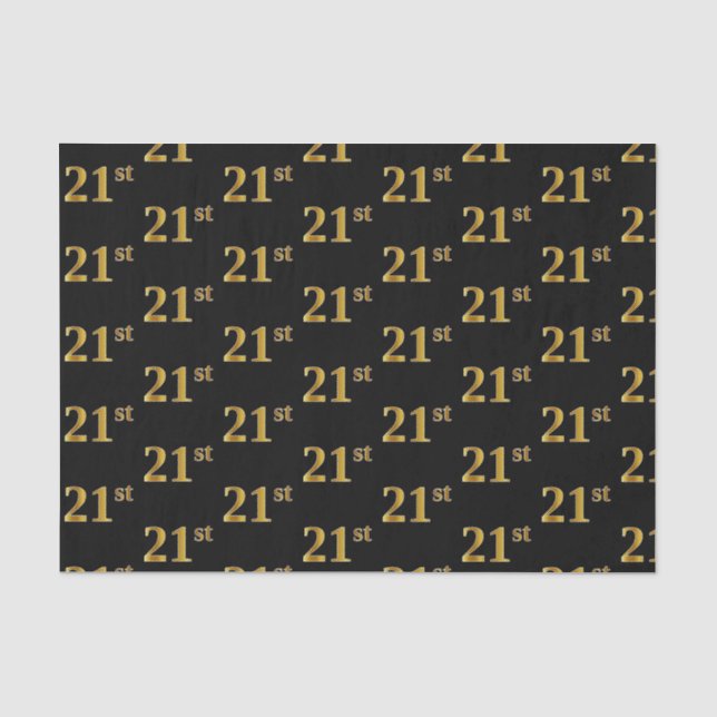Papier Mousseline Black, Faux Gold 21e (Vingt et unième) (Recto)