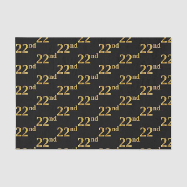 Papier Mousseline Black, Faux Gold 22e (Vingt-deuxième) (Recto)