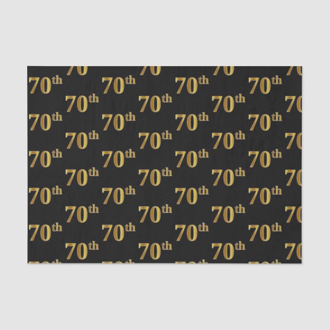 Papier Mousseline Black, Faux Gold 70th (Seveneth) (Recto)