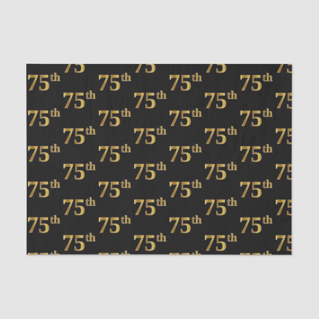 Papier Mousseline Black, Faux Gold 75e (Soixante-quinzième) (Recto)