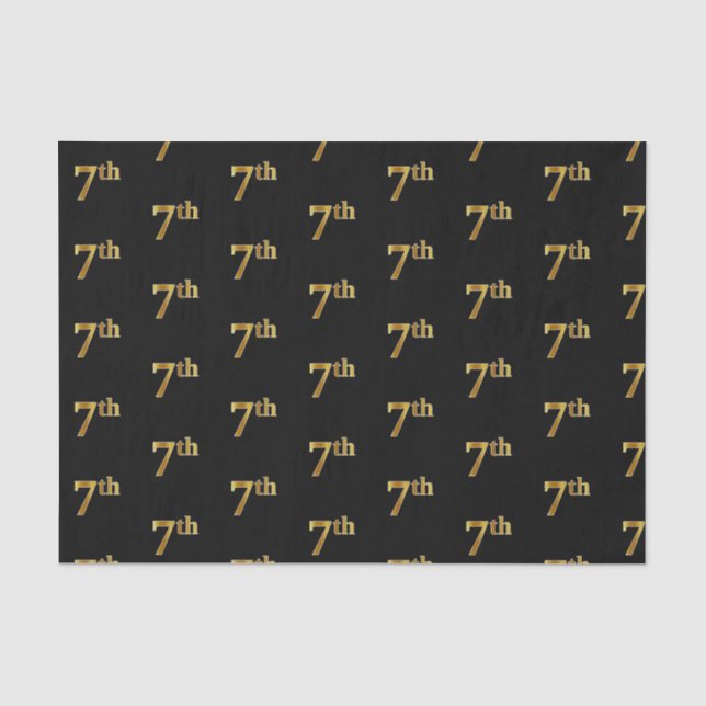 Papier Mousseline Black, Faux Gold 7e (Septième) Tissu de l'événemen (Recto)