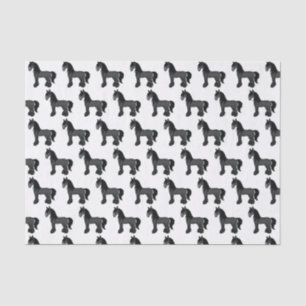 Papier Mousseline Black Gypsy Vanner Clydesdale Shire Horse Motif
