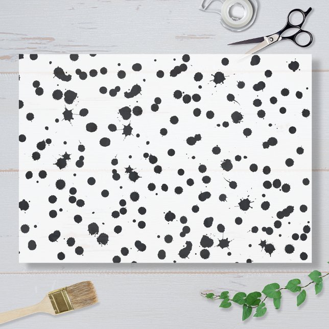 Papier Mousseline Black Ink Splatter (Créateur téléchargé)