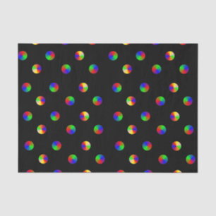 Papier Mousseline Black Rainbow Dots LGBT Gay pride papier