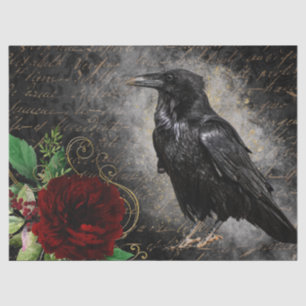 Papier Mousseline Black Raven Rose Whimsical