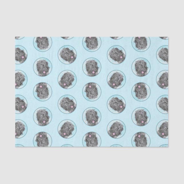 Papier Mousseline Black Russian Terrier BRT RBT Peinture de chien an (Recto)