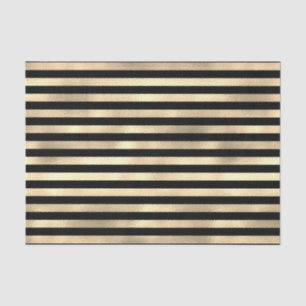 Papier Mousseline Black Stripes Textured Iridescente Gold Arrière -