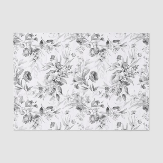 Papier Mousseline Black White 1600s Hollandais Still Life Floral Art (Recto)