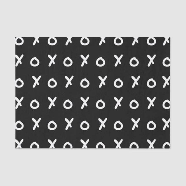 Papier Mousseline Black & White X O XO X&O's Trendy Cute (Recto)