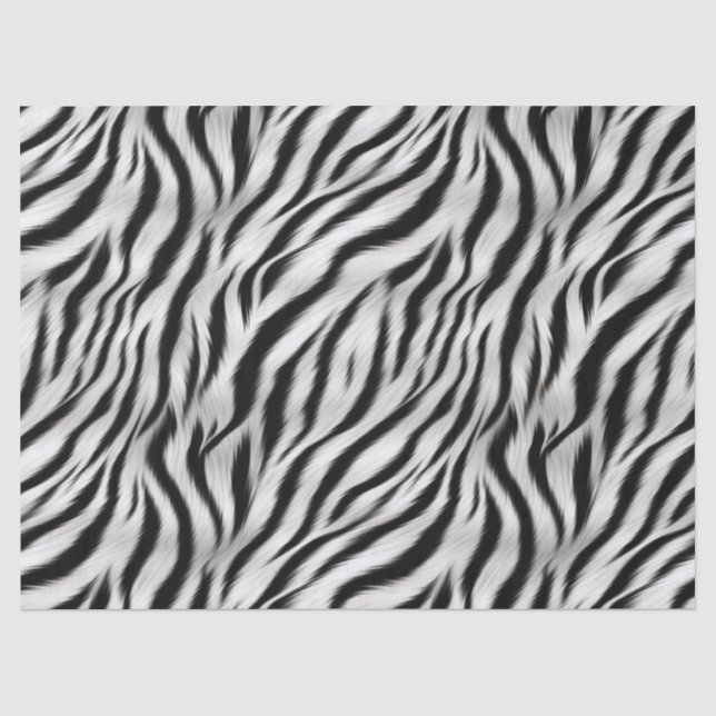 Papier Mousseline Black White Zebra Print Animal Safari (Recto)