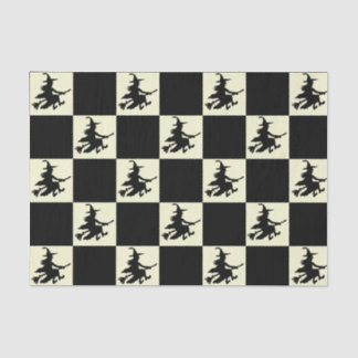 Papier Mousseline Black Witches Checkered