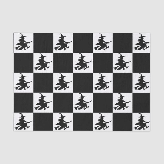Papier Mousseline Black Witches Checkered (Recto)