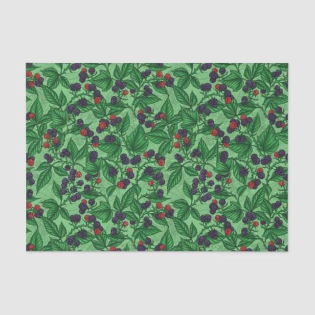 Papier Mousseline Blackberry en vert (Recto)