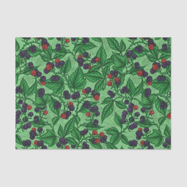 Papier Mousseline Blackberry en vert (Recto)