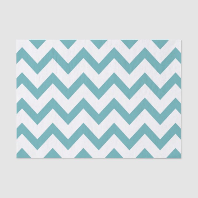Papier Mousseline Blanc Chevron d'Aqua (Recto)