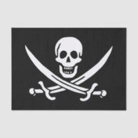 Blanc, Drapeau Pirate Calico Jack, Crâne & Cutlass